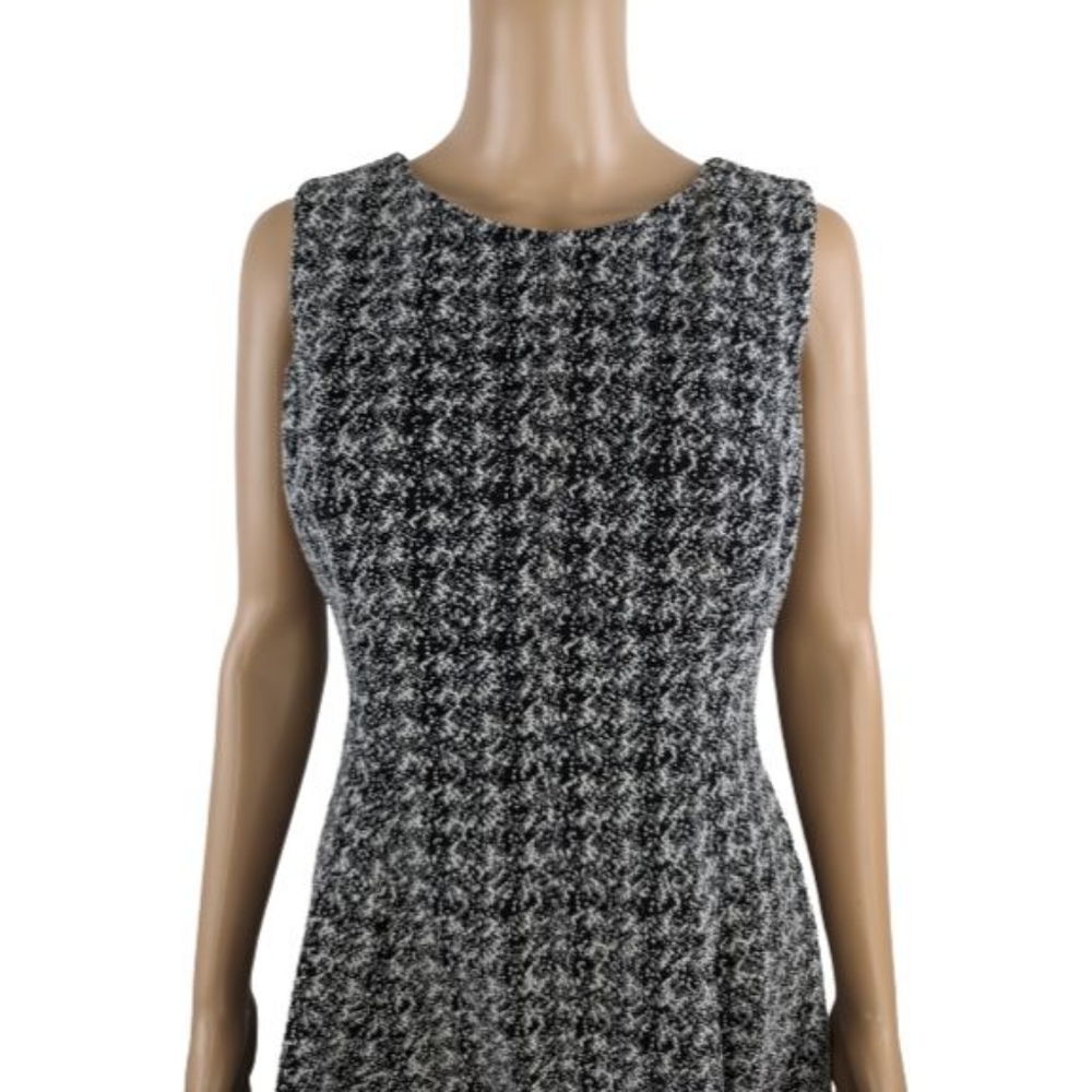 Lauren Ralph Lauren Black and White Tweed Faux Leather Dress 12P - Picture 4 of 9